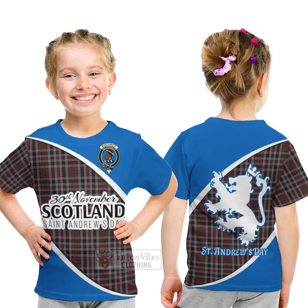 Borthwick Family Crest Tartan Kid T-Shirt Celebrate Saint Andrew's Day in Style