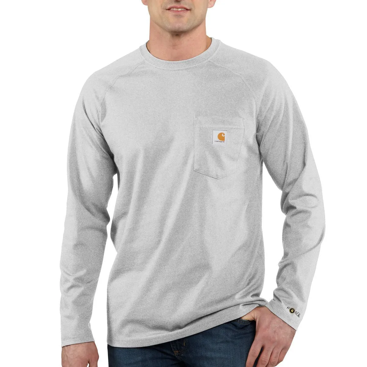 Carhartt Men's Tall Heather Gray Force Cotton L/S T-Shirt
