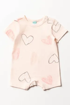 Heart Romper Pink