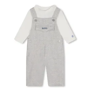 Light Gray Dungarees & T-shirt