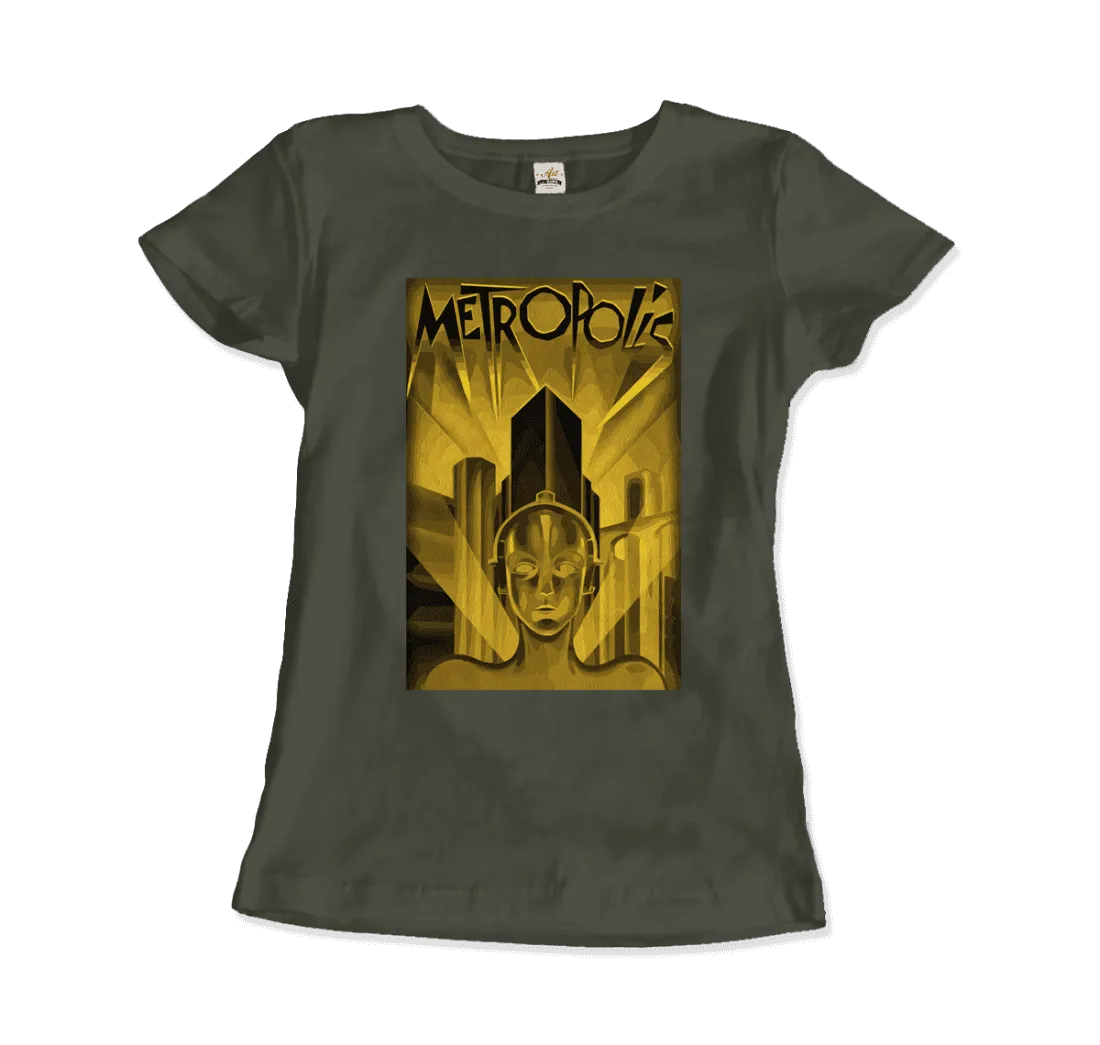 Metropolis - 1927 Movie Poster Reproduction in Oil Paint T-Shirt