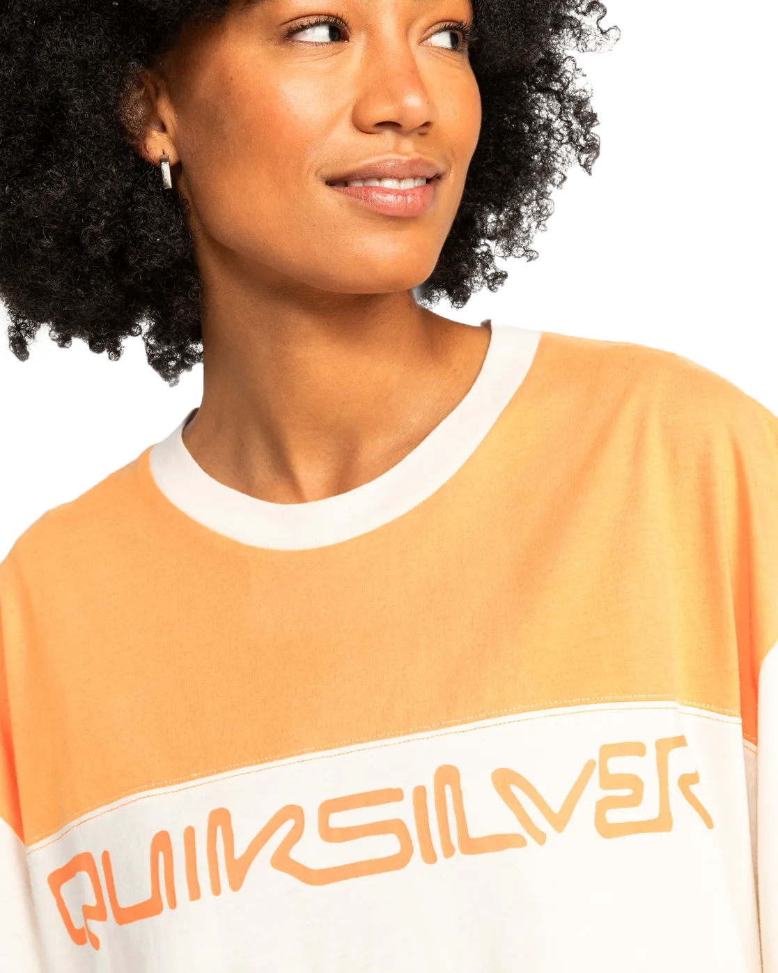 Uni Boyfriend Block T-Shirt in Tangerine